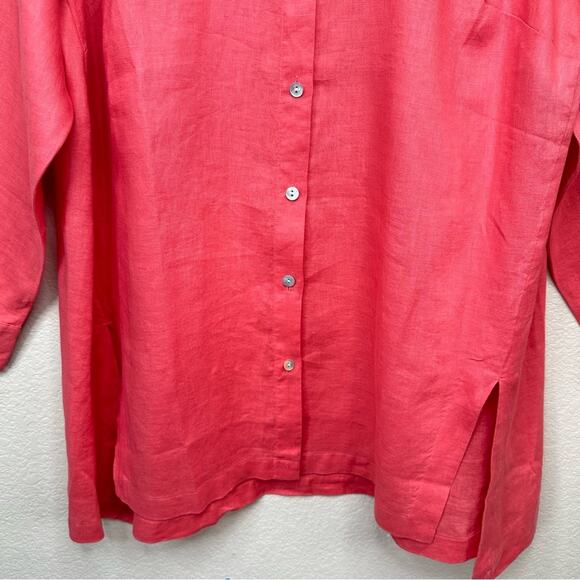 NEW  J.Jill 100% Linen Tunic  Light Papaya  Size 1X - Picture 8 of 14